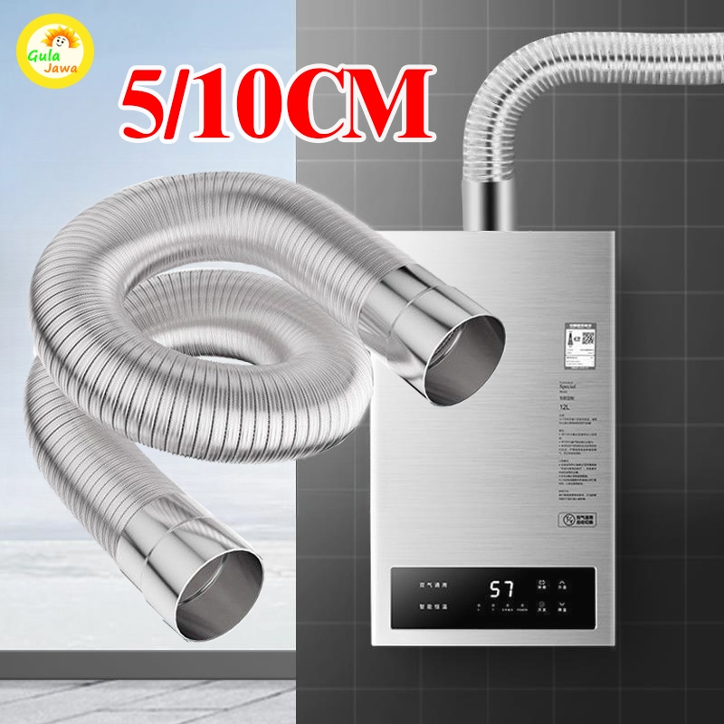 2"/4 Inch Pipa Cerobong Asap Flexible 1.5 Meter Selang Exhaust Aluminium Anti Karat Sambungan Kuat C