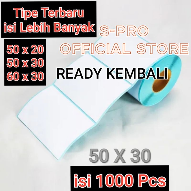

DIRECT THERMAL LABEL 50X30 ISI 1000 PCS 1LINE PREMIUM