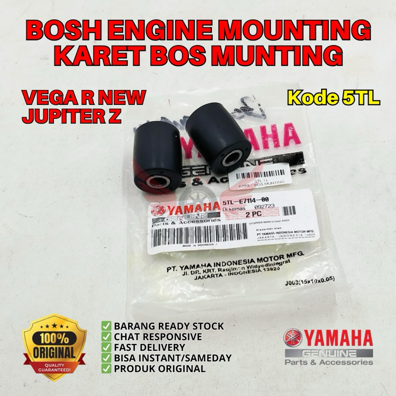 5TL KARET BOS MUNTING VEGA R ORIGINAL YAMAHA GENUINE PARTS, BOSH ENGINE MOUNTING ORIGINAL YAMAHA JUP
