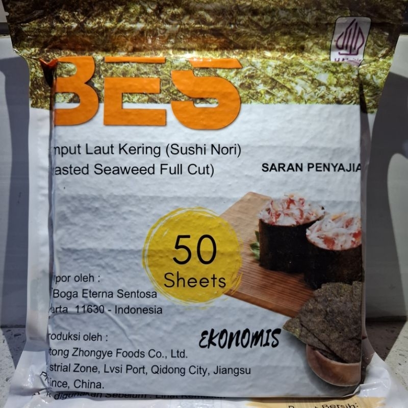 

[SALE] Nori Bes 50 sheets rumput laut kering sushi nori roasted seaweed full cut termurah bahan sushi nori kimbap bento seaweed rumput laut halal termurah promo sale terlaris