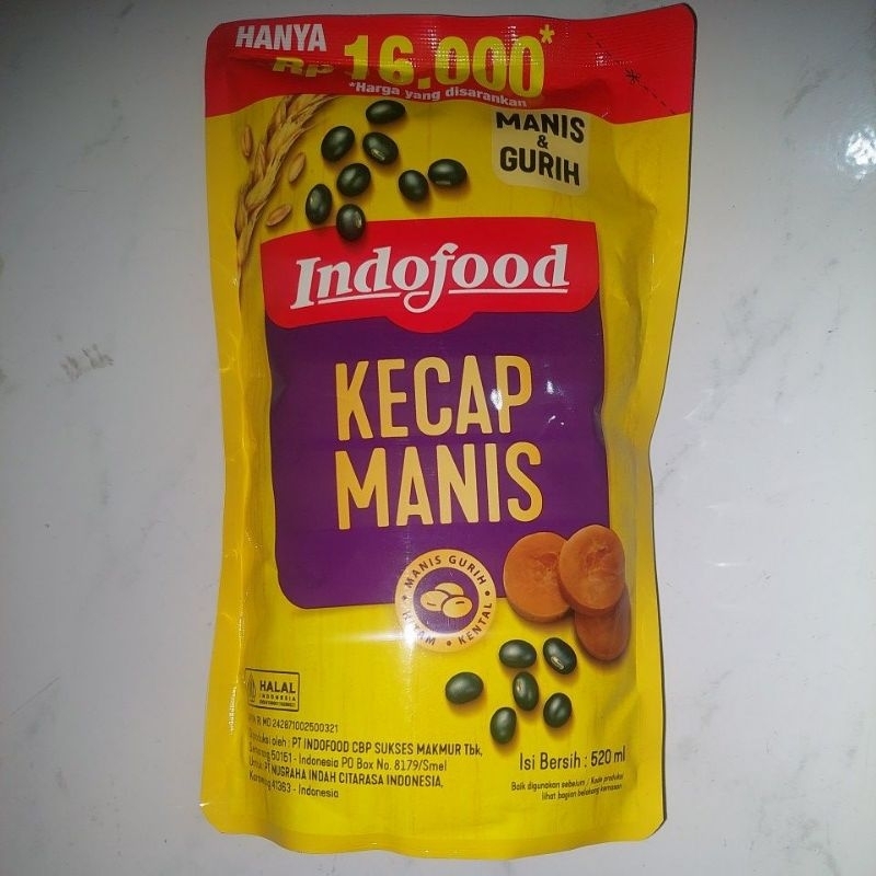 

Kecap Manis Indofood 520 ml|Kecap Manis Gurih Hitam & Kental|Kecap Indofood