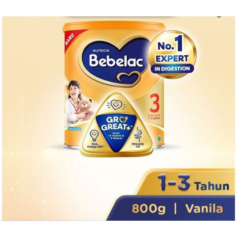 

Bebelac 3 Susu Pertumbuhan Fos & Gos Vanilla 800g