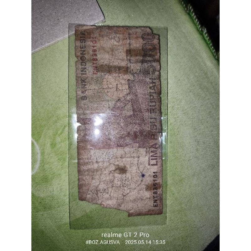 Uang Kuno 5000 Imam Bonjol Rusak