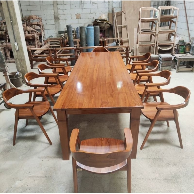 set meja makan kayu jati meja makan kayu jati meja rapat kayu jati meja makan 10 kursi