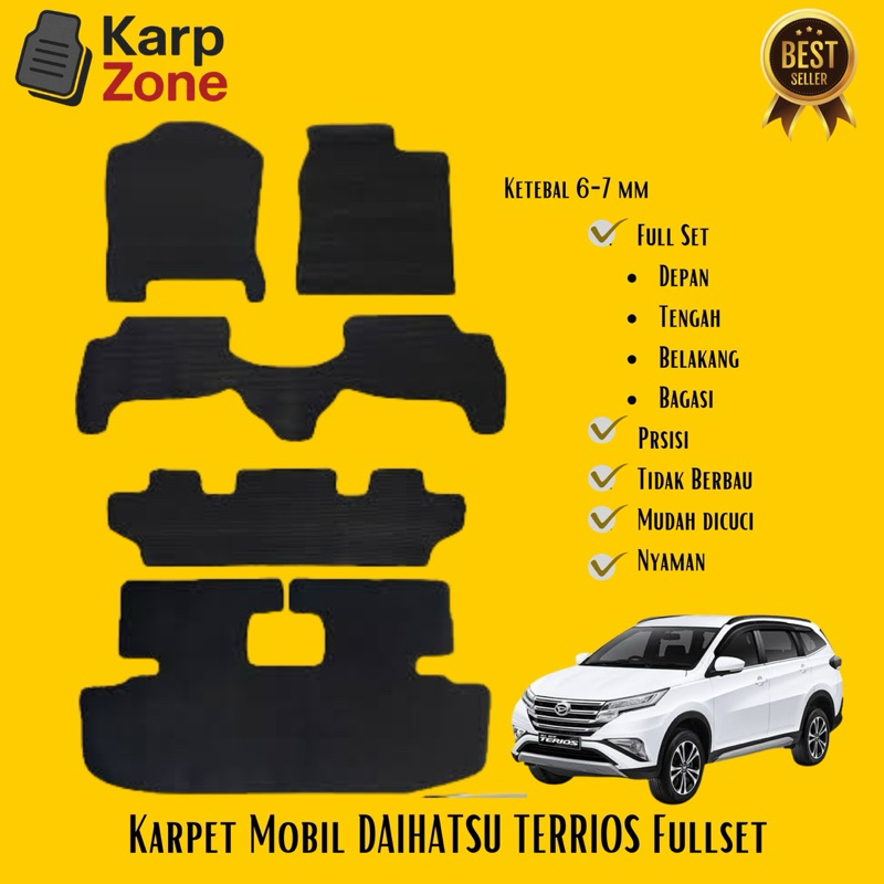 Karpet Mobil TERIOS dan RUSH New FullSet alas kaki Mobil Rush Terios