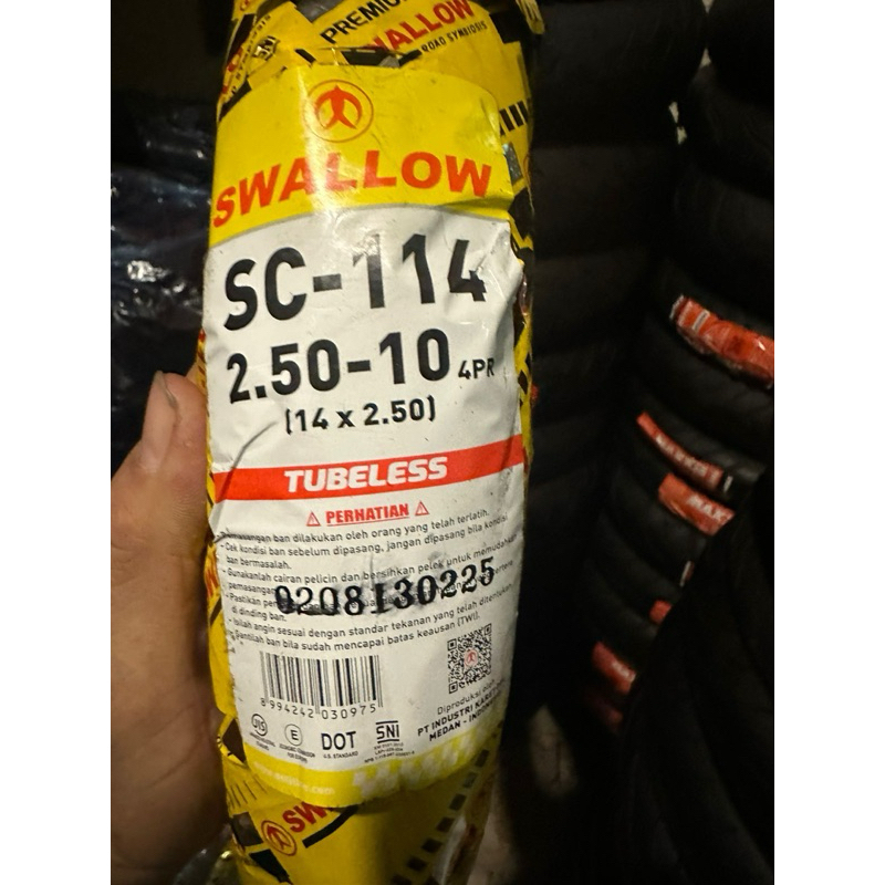 BAN LUAR SWALLOW  SEPEDA LISTRIK 14x250 SC114 TUBELESS