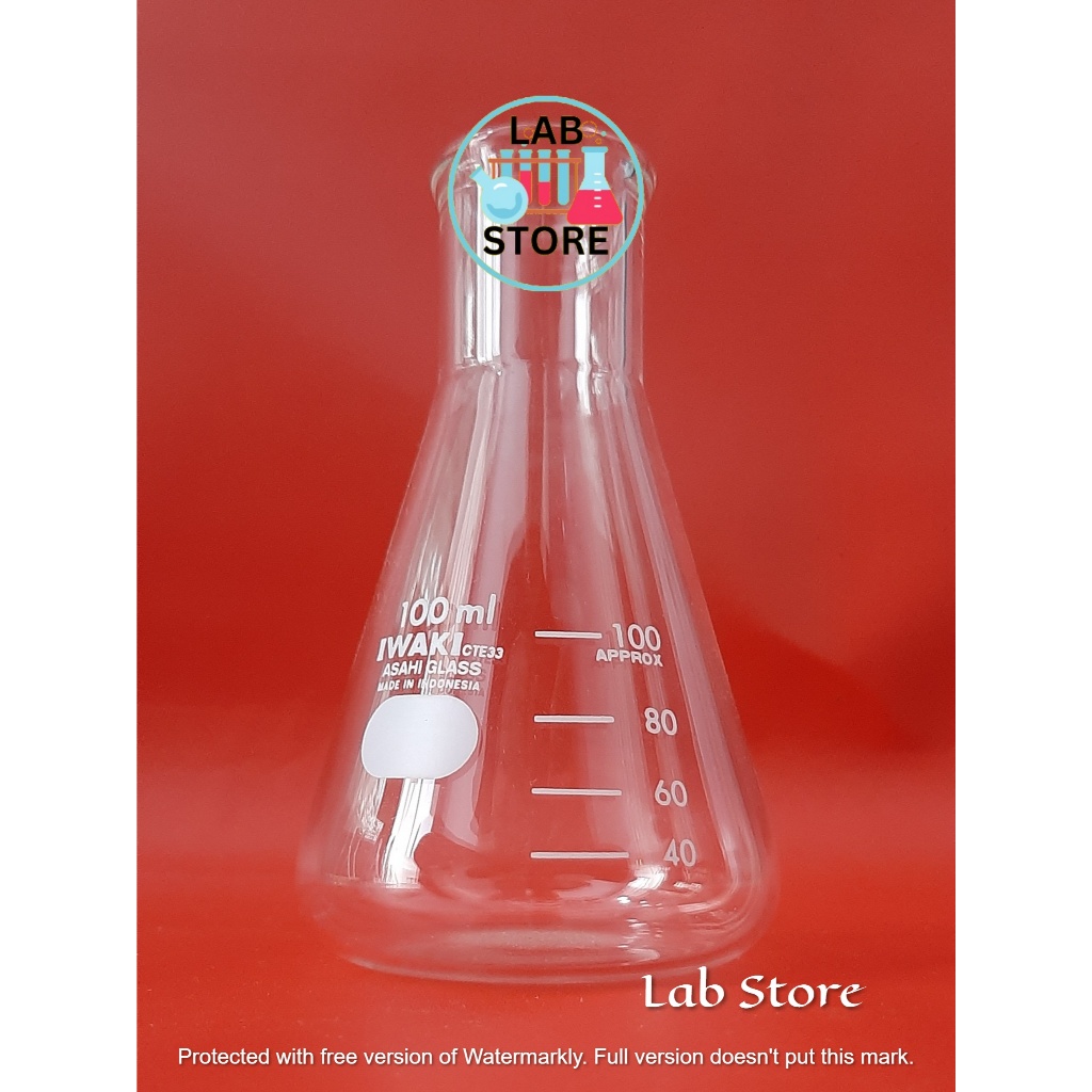 Erlenmeyer 250ml Iwaki / Erlenmeyer Glass 250ml / Erlenmeyer Flask Narrow Mouth 250ml IWAKI