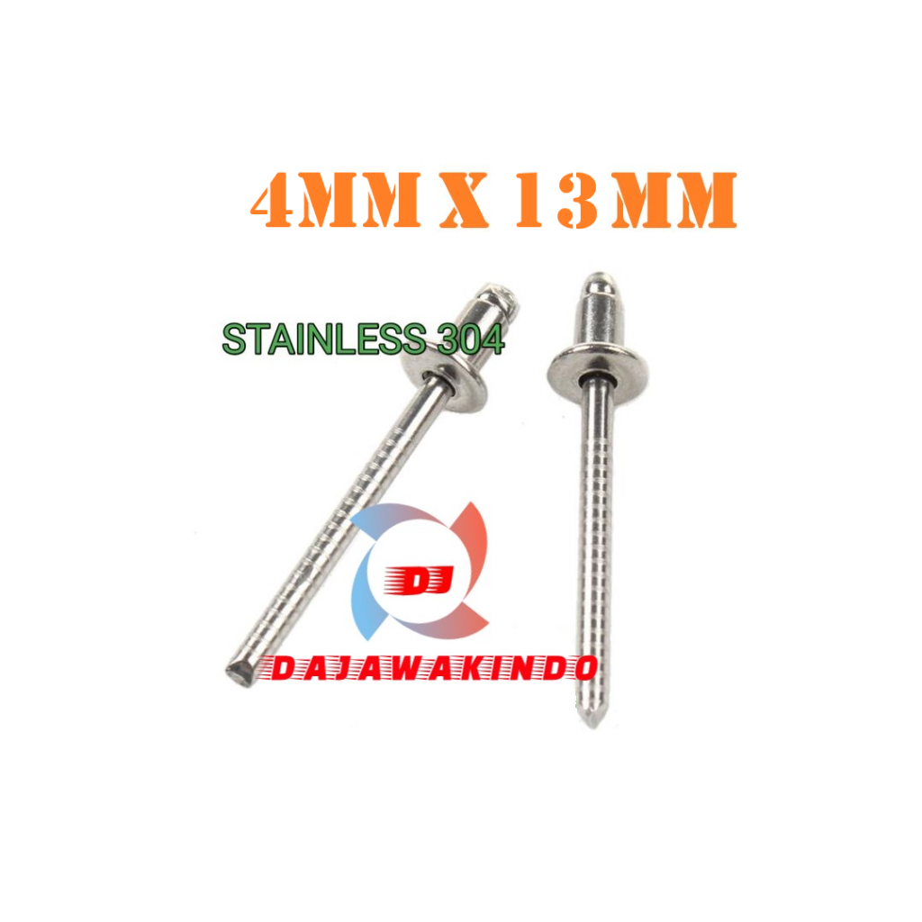 Paku Rivet 4mm x 13mm Stainless 304 / Blind Rivet Stainless 304