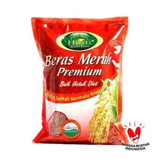 

Beras Merah Hotel Premium kemasan 2kg - Beras Merah Organik Produk Lokal Indonesia