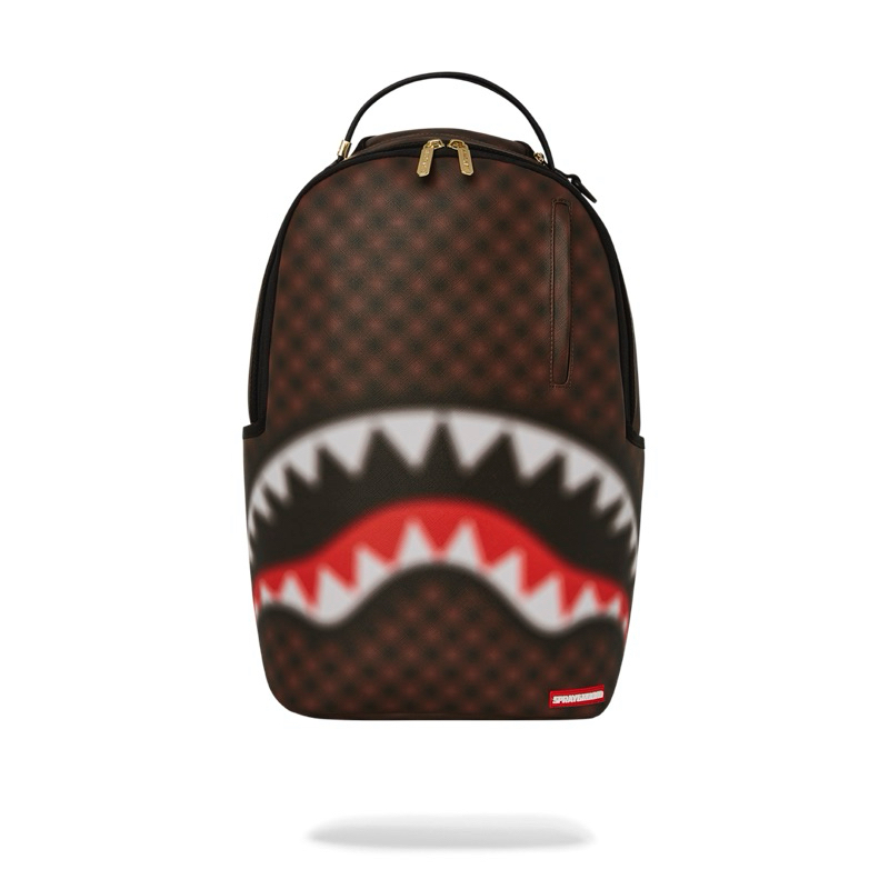 Sprayground Shark In Paris Blue Effect Backpack Brown Original / Tas Spray Ground Authentic