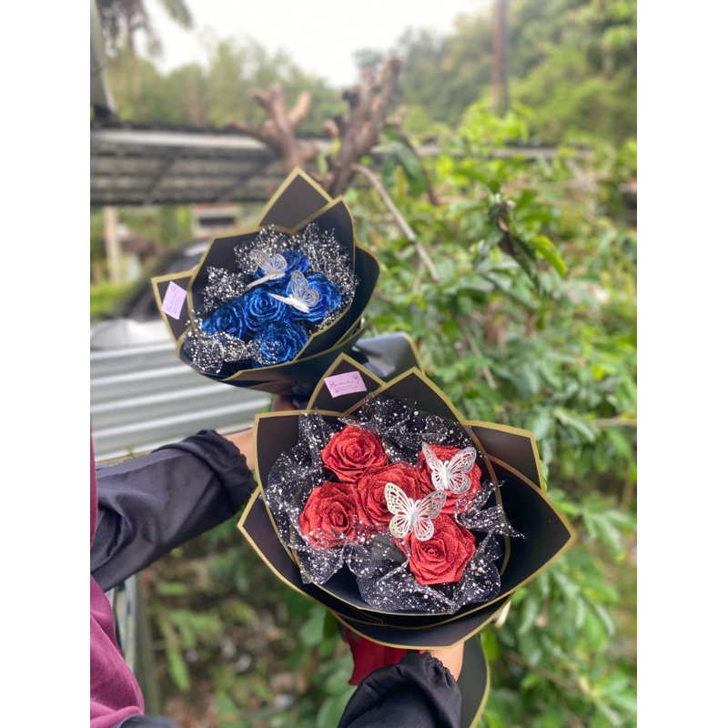 

buket pita satin 5 tangkai