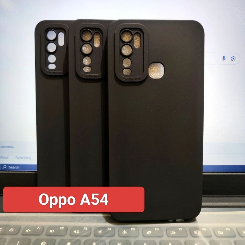 Softcase Pro Camera Full Black OPPO A54 A53 A33 Case Macaroon Full Cover Pelindung Camera