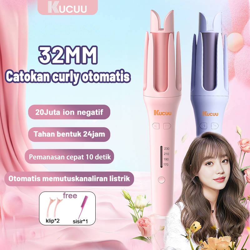 KUCUU Catokan Keriting Keramik Otomatis Catokan Rambut Curly Libra Hair Styler 32mm Hair Curly New D