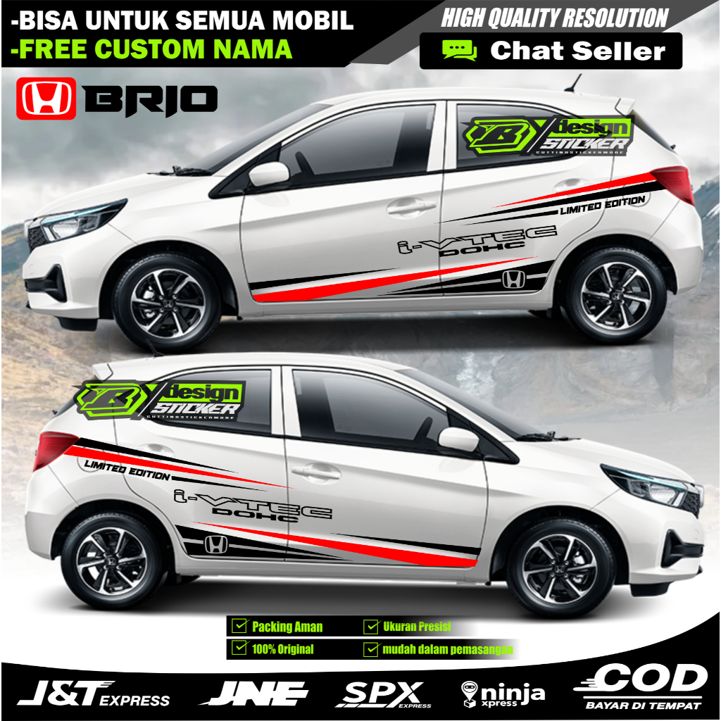 STICKER BRIO STIKER BRIO RS STICKER MOBIL BRIO STICKER VARIASI MOBIL BRIO STICKER HONDA BRIO