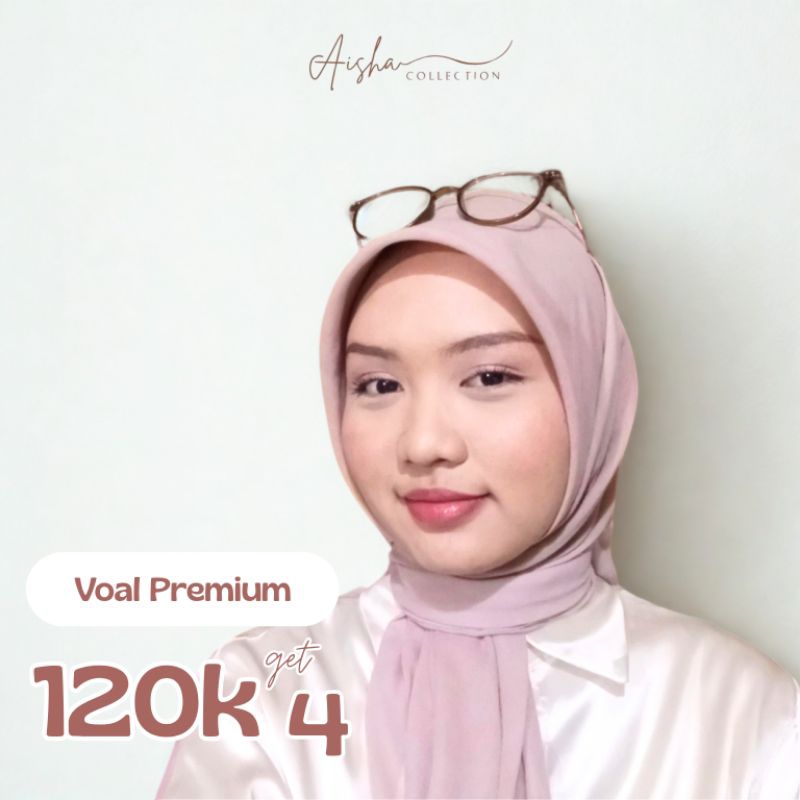 Aisha Collection - Hijab Voal Premium 120 cm × 120 cm