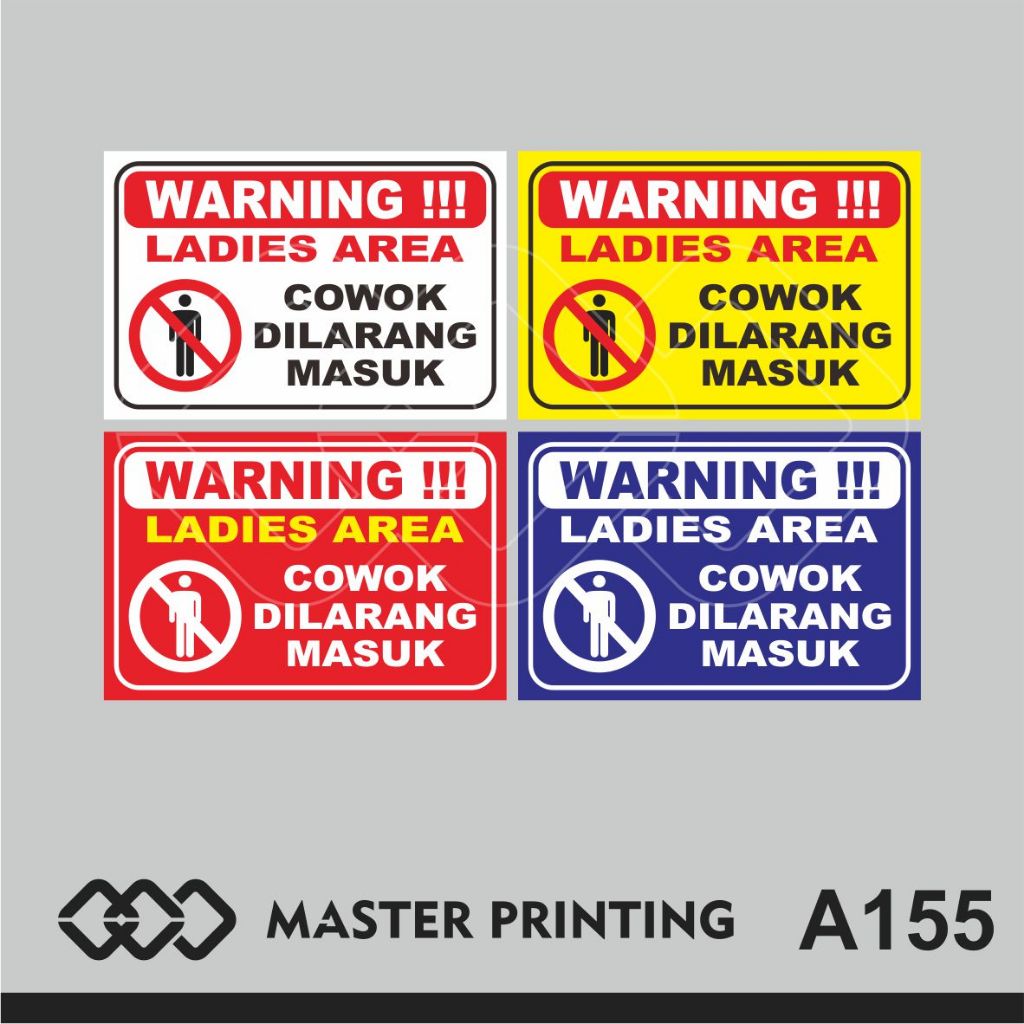 

A155 - Acrylic Sign, Stiker Akrilik Ladies Area, Cowok/Laki-Laki Dilarang Masuk, Murah, Bisa Custom