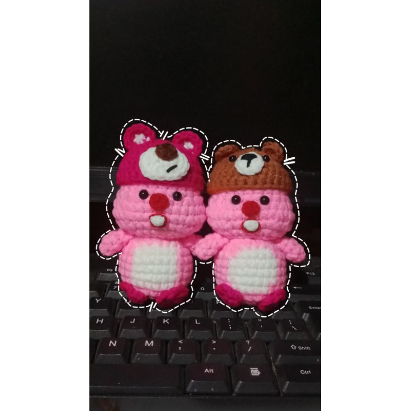 Keychain Amigurumi Crochet Loppy , Boneka Loppy rajut