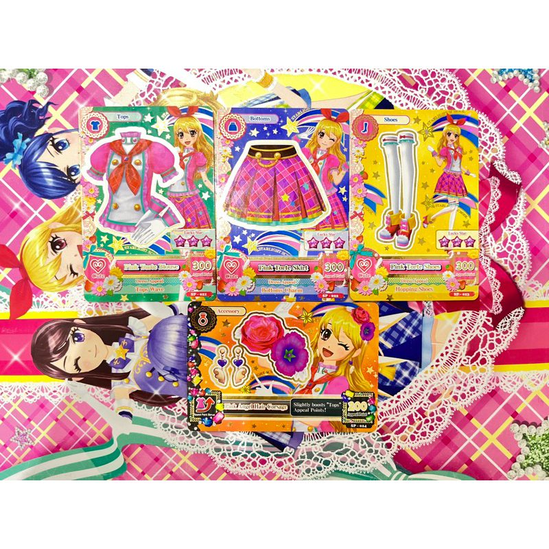 Kartu Aikatsu Pink Torte Set Merchandise Version Ichigo Hoshimiya Uniform Seragam Parade Stage Acces