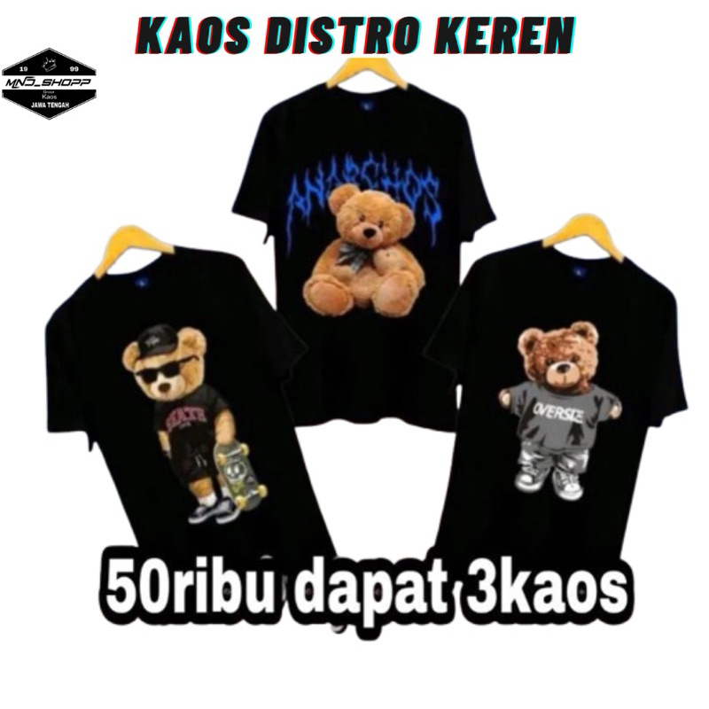 KAOS 50RIBU DAPAT 5 PCS BAJU PRIA WANITA DEWASA MOTIF BONEKA BERUANG pakaian pria wanita dewasa