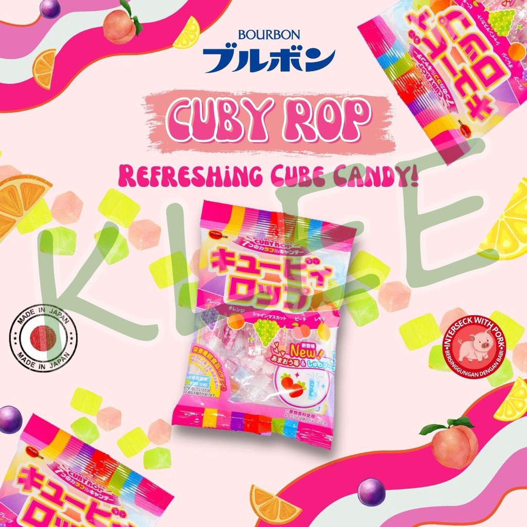 

[NON HALAL] Bourbon Cuby Rop Candy Japan - Permen Aneka Rasa Buah - Bourbon Permen B2B Jepang 100g