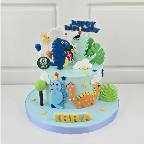 

CAKE DINO 2D UK 20CM / CAKE ULANG TAHUN