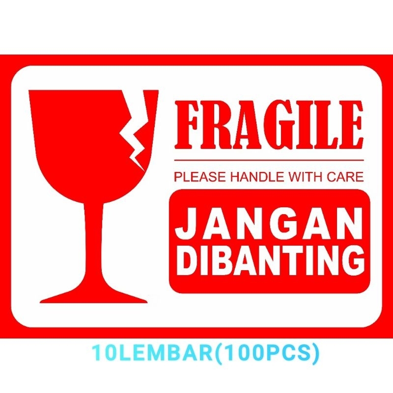 

Stiker FRAGILE isi 10lembar(100pcs)