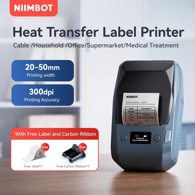 

NIIMBOT M2 Printer Label Berwarna, Mesin Label Transfer Panas yang Tahan Lama Tidak Pudar
