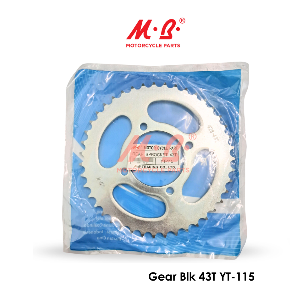 M.B. Gear Belakang Rear Sprocket 428 43T Motor Yamaha YT 155 YT155