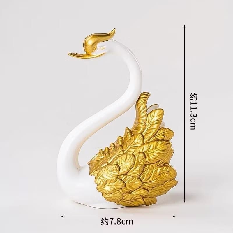 {HKS} Hiasan Kue Ulang Tahun Angsa Gold Silver / Pajangan Kue Wedding Angsa Mahkota Gold Dan Silver 