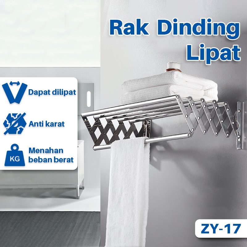 Jemuran Dinding Lipat Stainless - Rak Jemuran Baju Tempel Dinding  - Jemuran Tempel Dinding