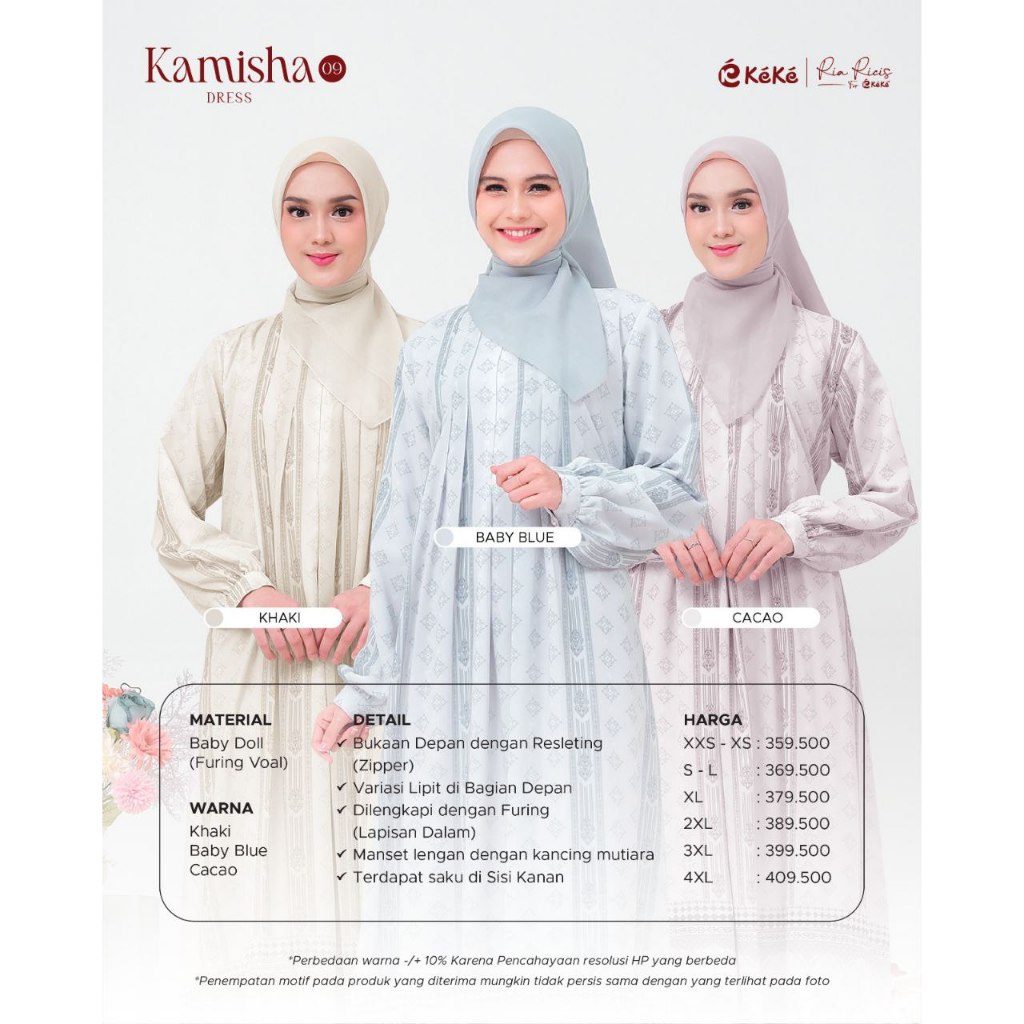 TERMURAH KAMISHA 09 BY KEKE X RICIS GAMIS ELEGANT COCOK UNTUK KAJIAN DAN KONDANGAN TERBARU