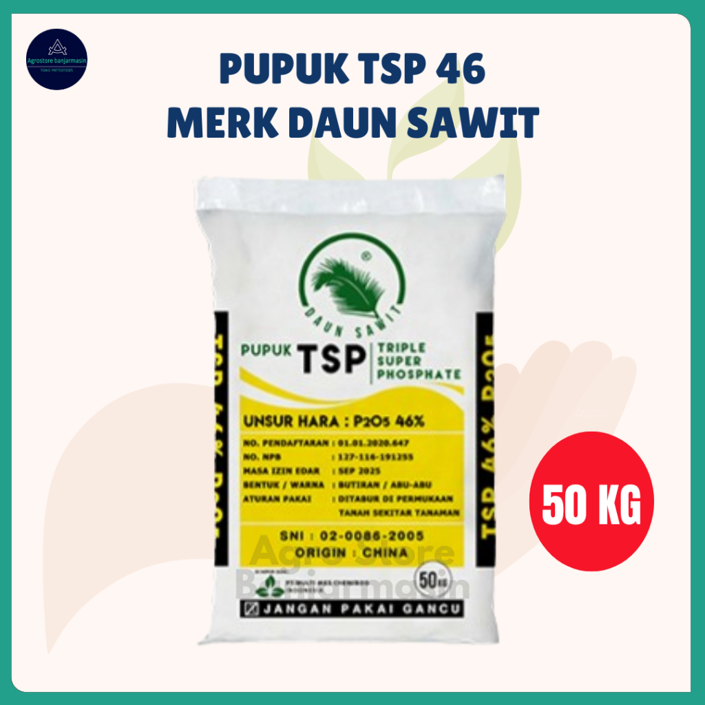 Pupuk TSP 46 Daun Sawit kemasan 50Kg