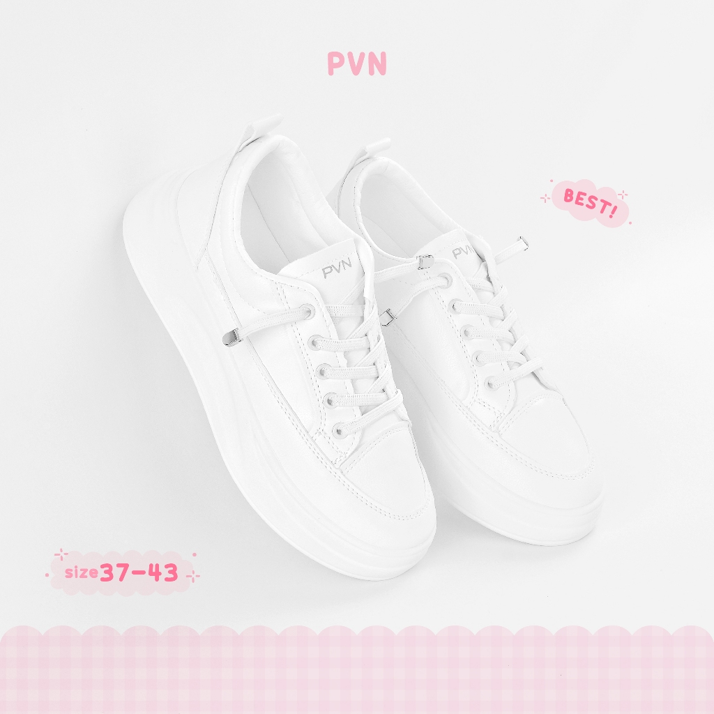 PVN Soodam Sepatu Sneakers Kets Putih Hitam Wanita Sport Shoes Kasual 180