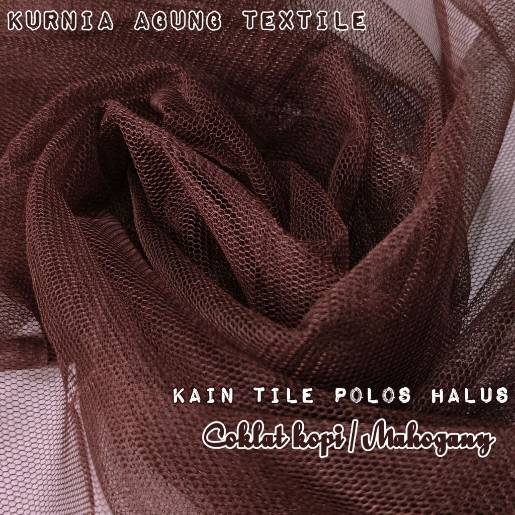1/2 Meter Kain Tile Polos Halus warna COKLAT TANAH / COKLAT MAHOGANY Premium Bahan Dress Kebaya Rok 