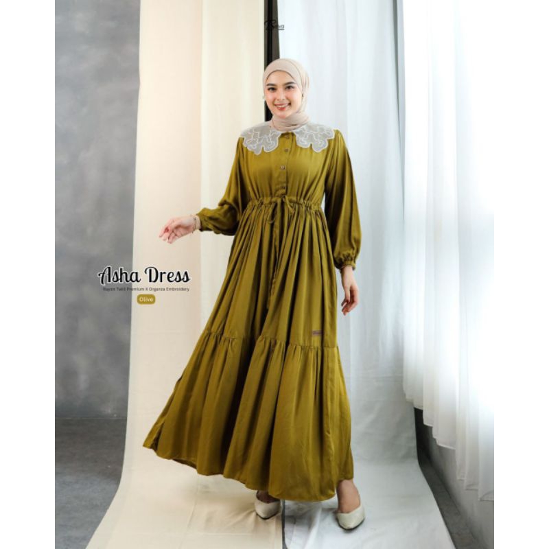 ASHA DRESS BY BELVA FASHION √ gamis cantik √ Gamis polos