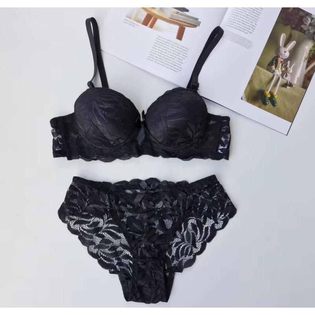 NEW BH SETELAN Pakaian Dalam Wanita BUSA TEBAL BRUKAT KAWAT UKURAN 34 - 42