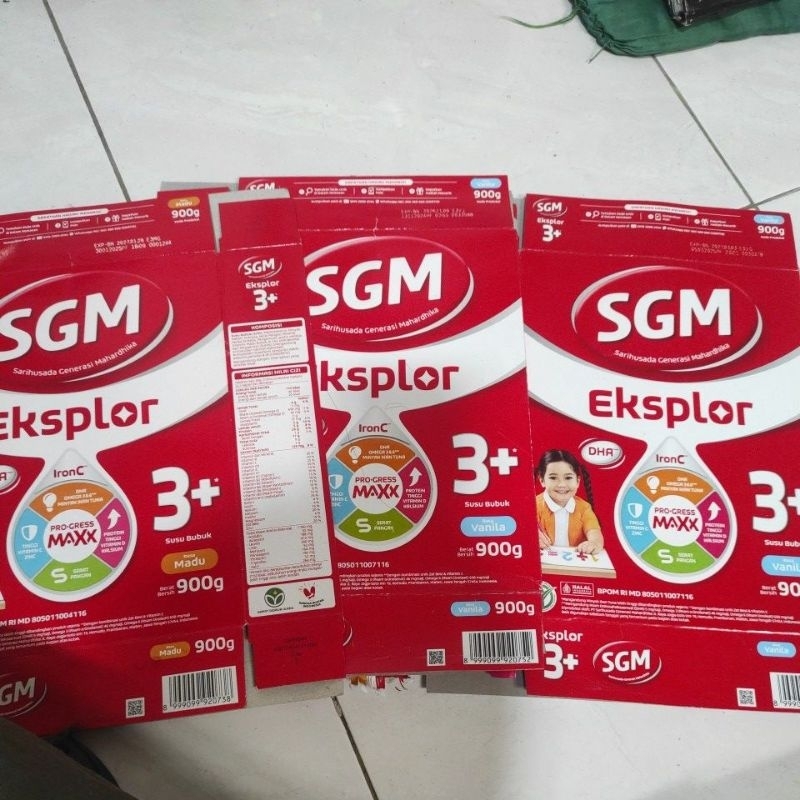 kardus bekas susu SGM Eksplor 3+