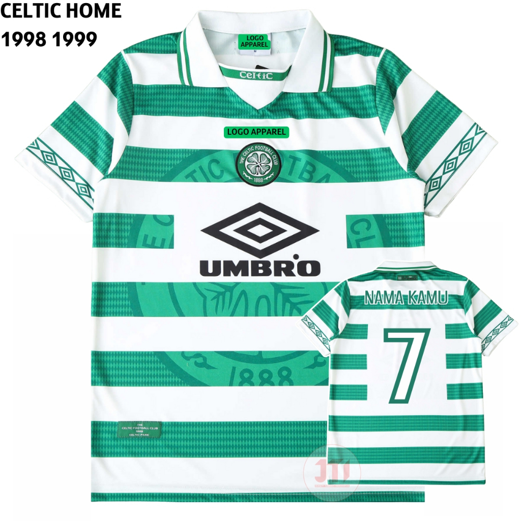 Jersey Retro Cltc Home 1998 1999 Baju Bola Vintage Hijau Putih Jti Store