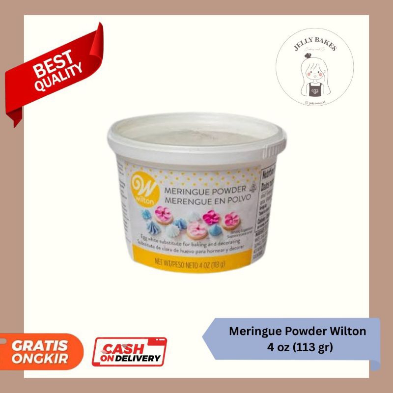 

Wilton Meringue Powder 4oz pengganti putih telur untuk membuat meringue dan putih telur