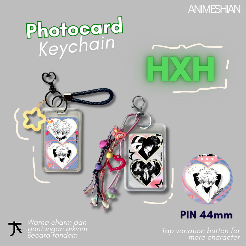 Photocard Keychain Hunter x Hunter - Animeshian - Gantungan Kunci, Keychain, Photo Card Anime HxH, K
