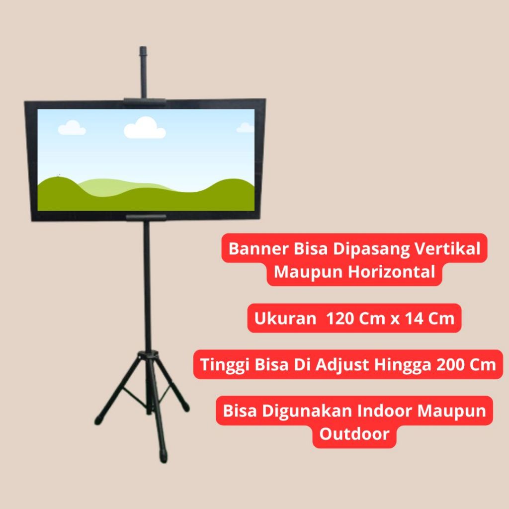 TRIPOD BANNER/TRIPOD 2 SISI/BANNER TRIPOD/TRIPOD STAND FRAME