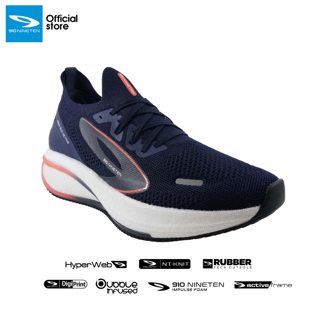Sepatu Running Kishirun Active Biru-Navy/ Jingga