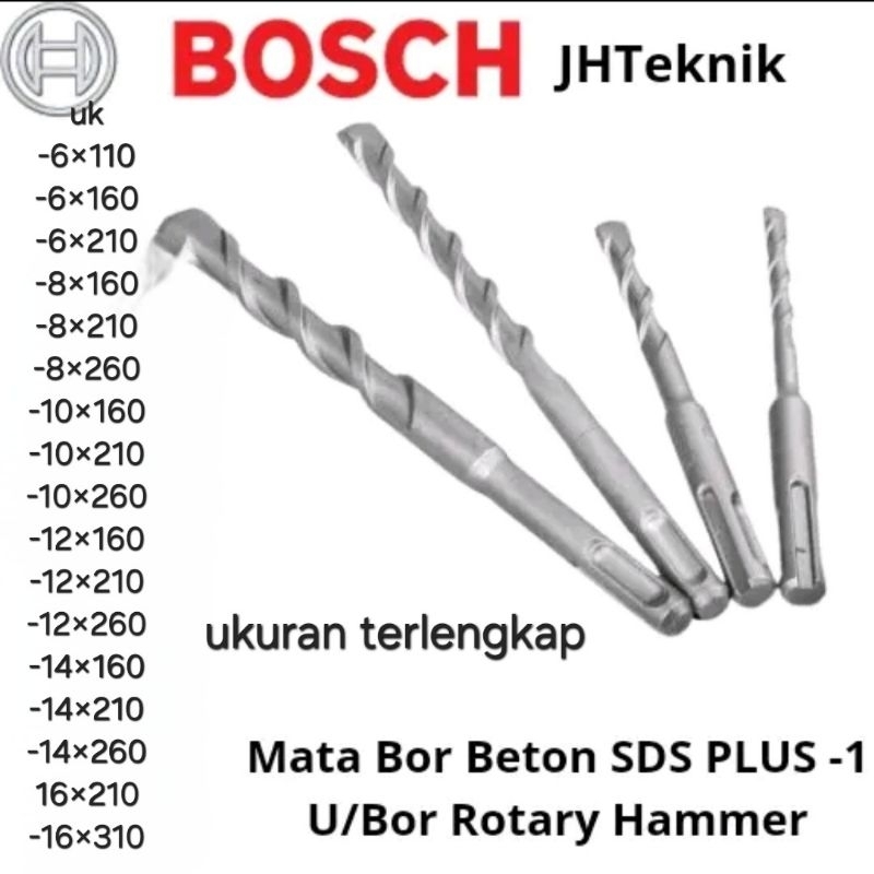 Mata Bor Beton SDS PLUS-1 Untuk Rotary Hammer BOS/Mata Bor Tembok SDS PLUS-1 Hammer drill BOS ORIGIN