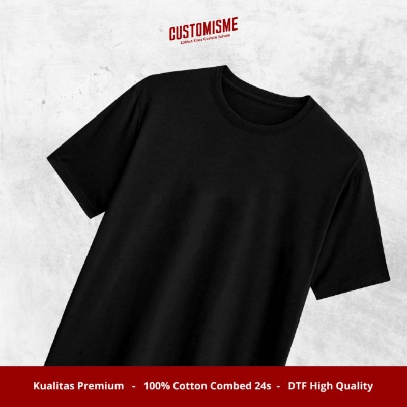 KAOS HITAM POLOS COTTON COMBED 24S