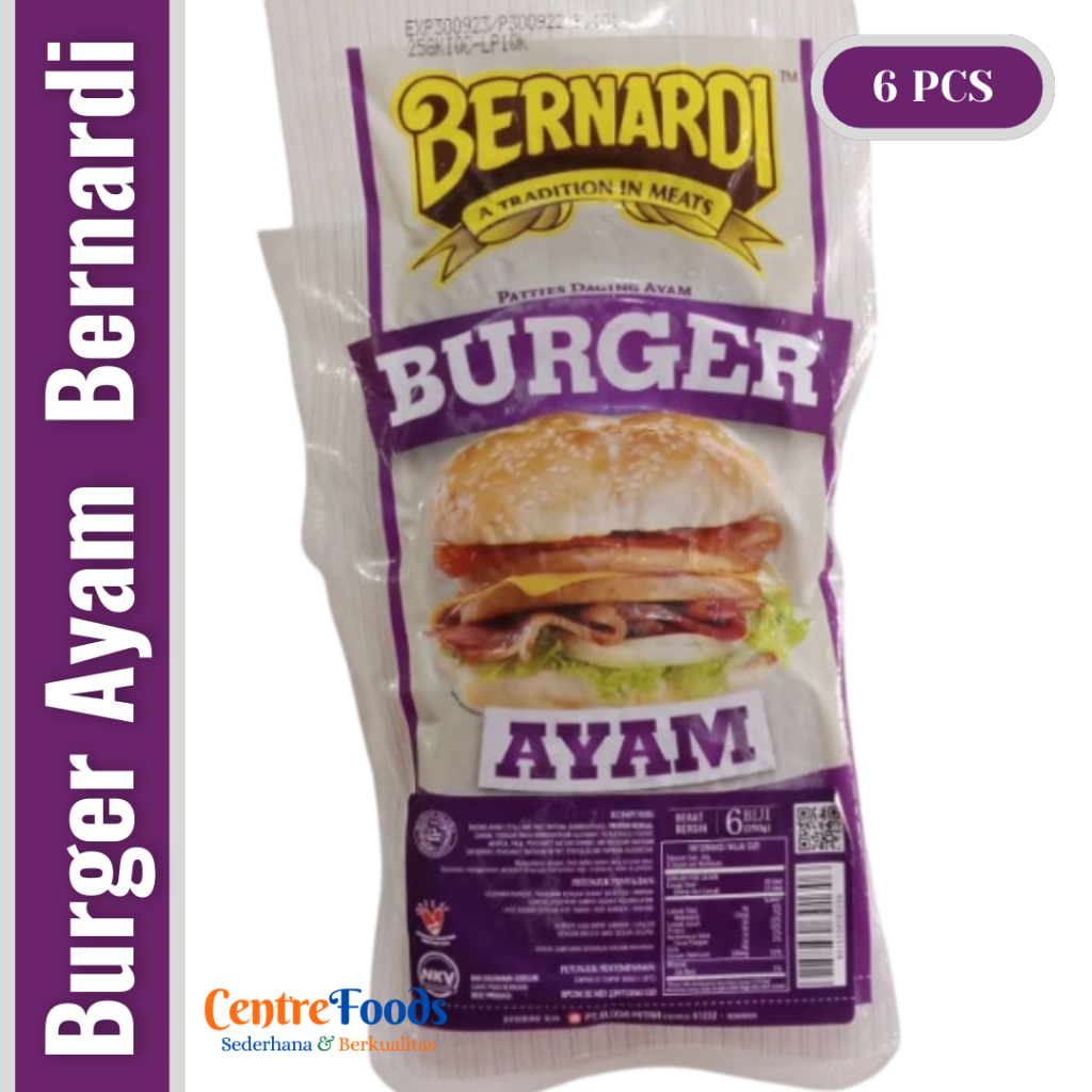 

Burger Daging Ayam - BERNARDI | Isi 6 Pcs - 250gr [ Harga Per BKS ]
