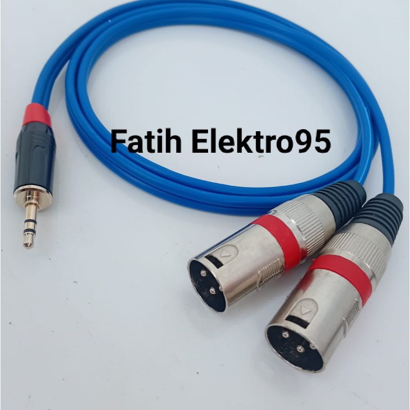 KABEL JEK HP KE MIXER AUDIO JEK 3.5MM TO DUAL XLR MALE