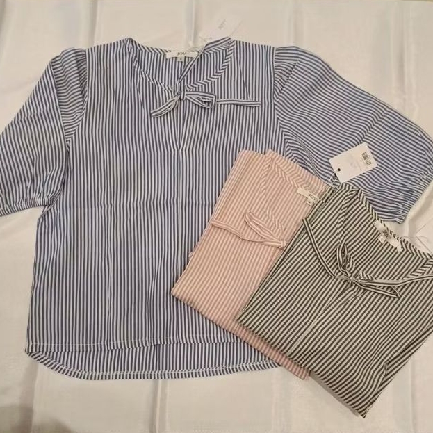 blus motif garis Jys#1600