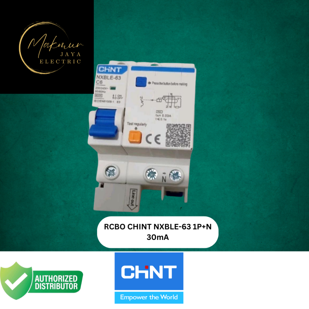RCBO CHINT NXBLE-63 10A 1P+N 30mA | MCB ELCB Proteksi Listrik Anti Konslet |RCBO Proteksi Arus Bocor