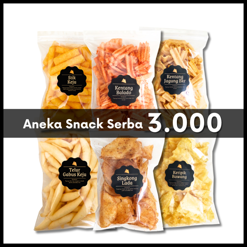 

[DELISH SNACKS] Aneka Snack Serba 3.000 / Cemilan Camilan 3 Ribu Bebas Pilih Rasa / Makanan Ringan