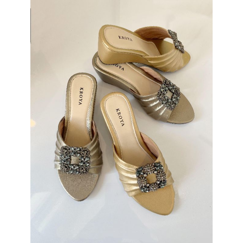 KROYA | ZELENE WEDGES | SANDAL WANITA